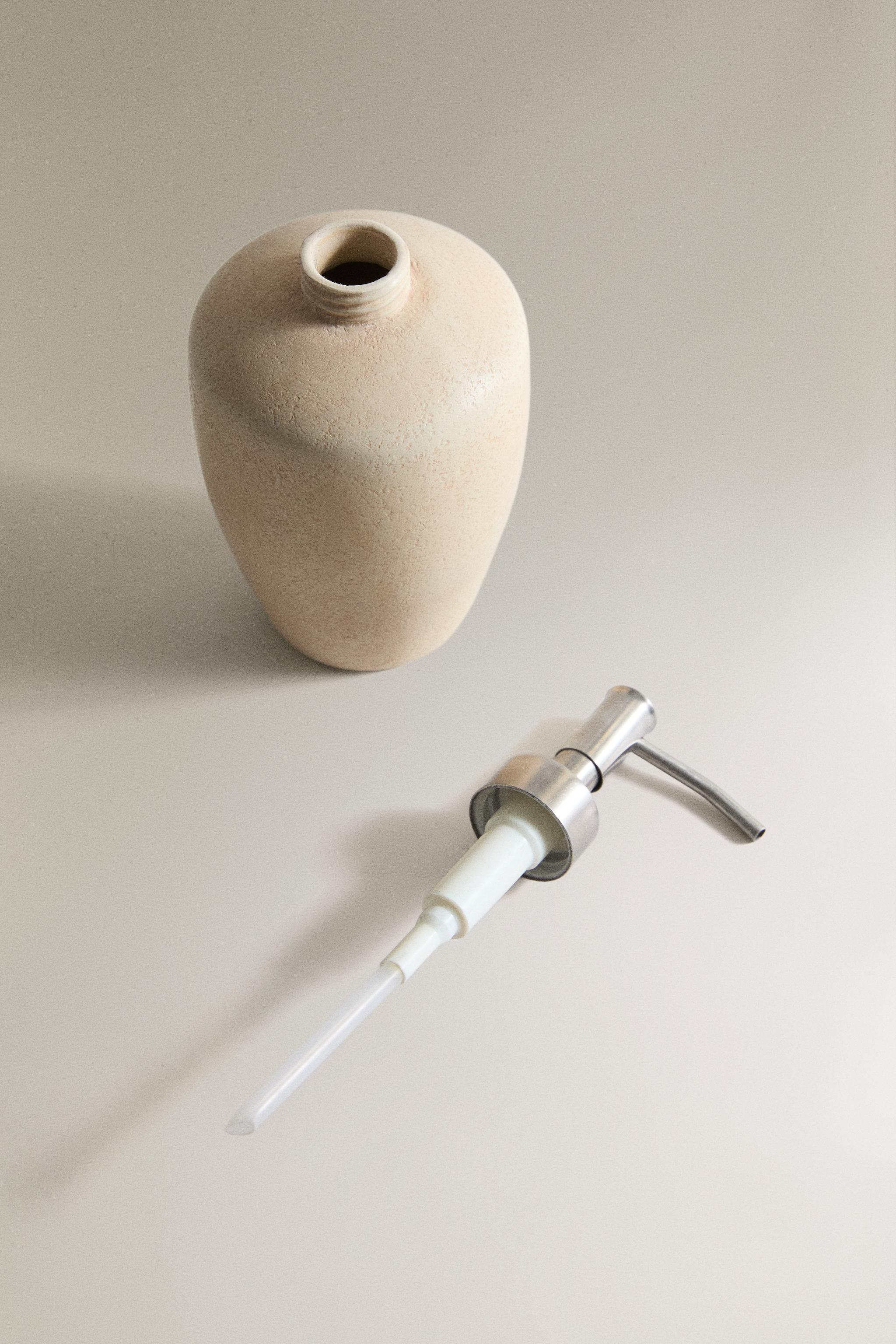 EARTH-TONE CERAMIC SOAP DISPENSER